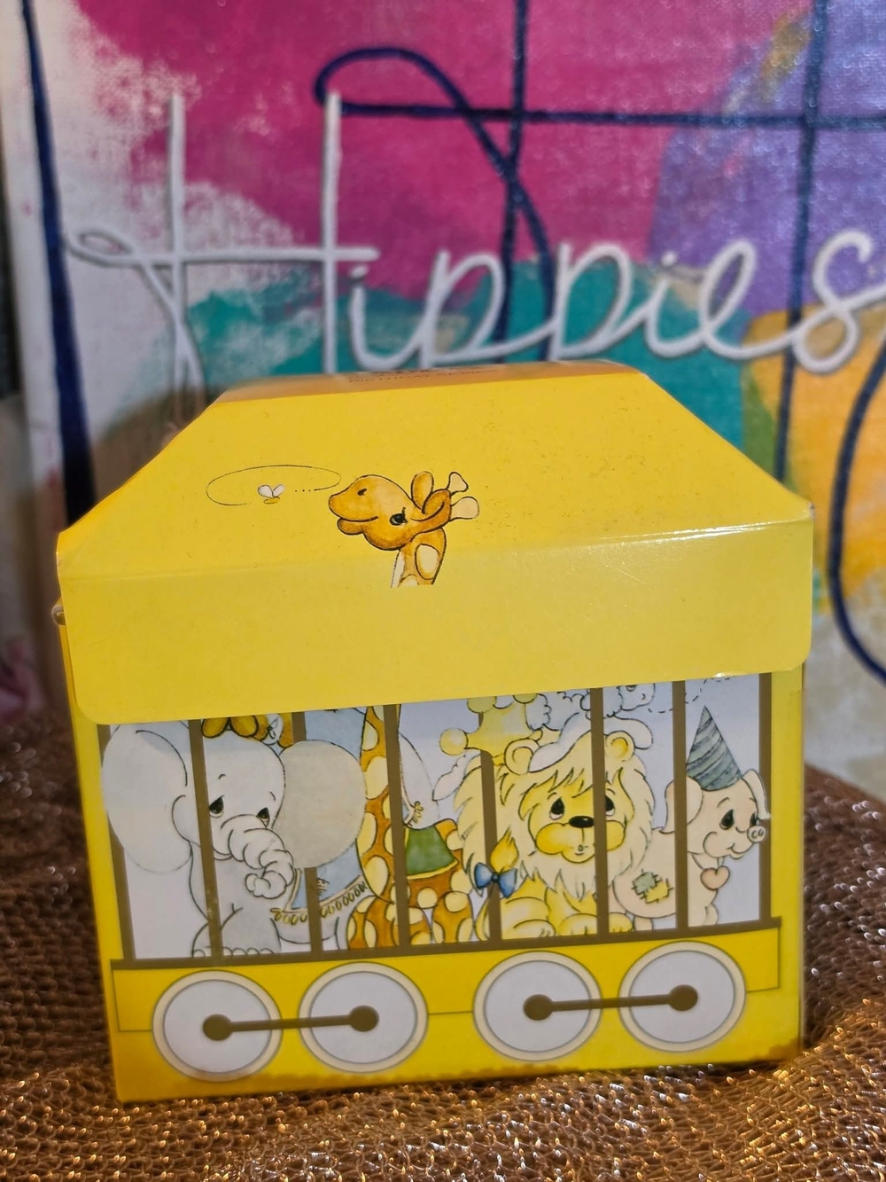 Precious Moments Yellow Animal Birthday #7 Train Toy
